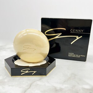 Genny, Perfumed Soap/Caresse de la Peau 150 gr/5 oz. Scented Soap on the Dish, Women&#39;s Perfume by Genny, Gift Idea