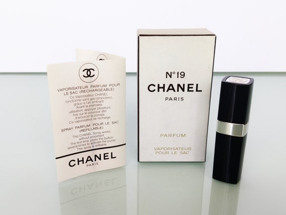 VTG Chanel No.19 Parfum Refillable Spray Atomizer case 15 ml