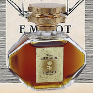 Crêpe de Chine (1925) F. Millot PARFUM /Extrait 6 ml/1/5 fl.oz Splash Miniature Vintage Metal Cap No Box