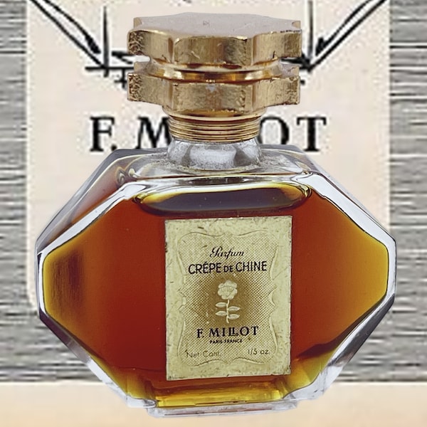 Crêpe de Chine (1925) F. Millot PARFUM /Extrait 6 ml/1/5 fl.oz Splash Miniature vintage Metal Cap No Box