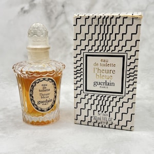L&#39;Heure Bleu (1984) Guerlain Flacon Louis XVI, Eau de Toilette 30 ml/1 fl.oz. Fragranza da donna Splash (senza spray) assolutamente rara, vintage