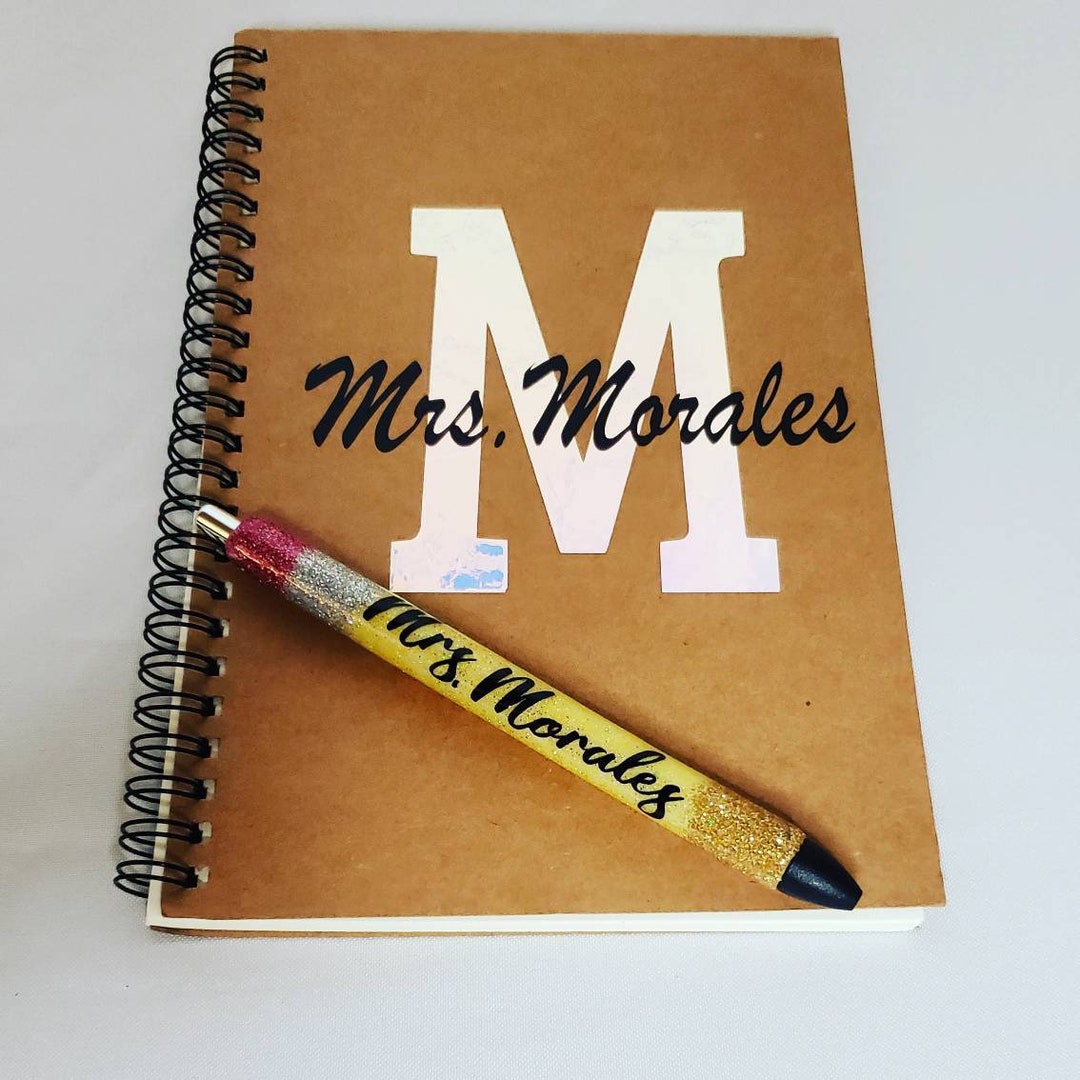 Custom Notebook and Pen Personalized Notebook Gift for Her Customized