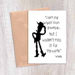 Personalized Toy Story Birthday Card, Congratulations Card, Shower gift, Woody Birthday Card