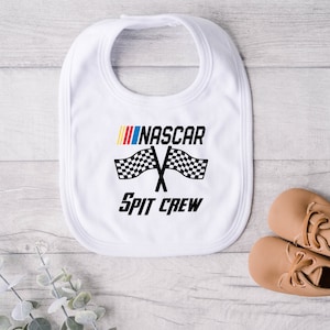 NASCAR Spit Crew Bib, NASCAR Fan Baby Lätzchen, One of A Kind Shower Gift