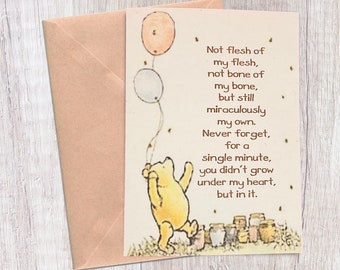 Classic Winnie The Pooh Adoption Card, Not Flesh Of My Flesh Baby Adoption Card, Adoption Day