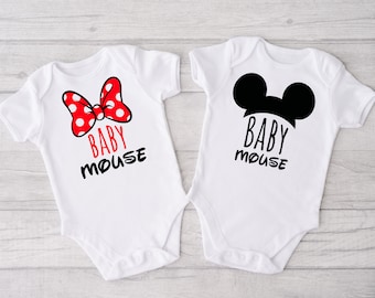 Baby Mickey Mouse Romper, Baby Minnie Mouse Bodysuit, Baby Reveal