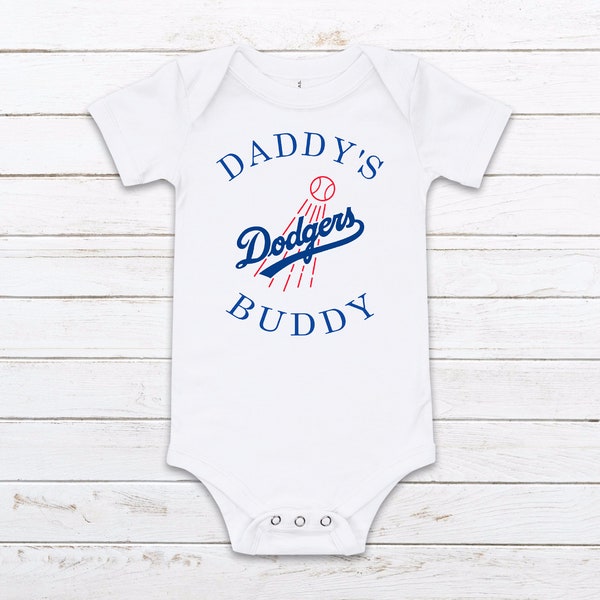 Daddy's Dodger Buddy Romper, Dodger Bodysuit, World Series Romper, Baby Gift, Shower Gift, Baseball Lover