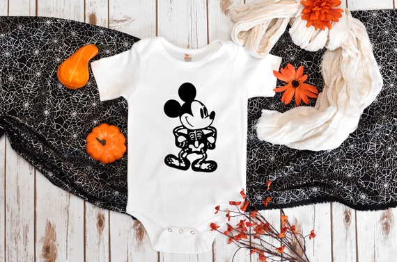 Mickey Mouse Skeleton Halloween Romper, MickeyMouse Bodysuit, Halloween  Costume, Disney Baby, Baby's First Halloween