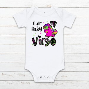 Lil' Baby Maagd Zodiac Romper, Astrologie Romper, Uniek douchecadeau, Sterrenbeeld