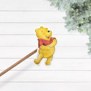 Pegatina de Winnie Pooh riendo, calcomanía feliz para computadora portátil, regalo para fanáticos de Disney