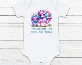 Body bébé licorne arc-en-ciel, t-shirt graphique enfant, chemise enfant amusante