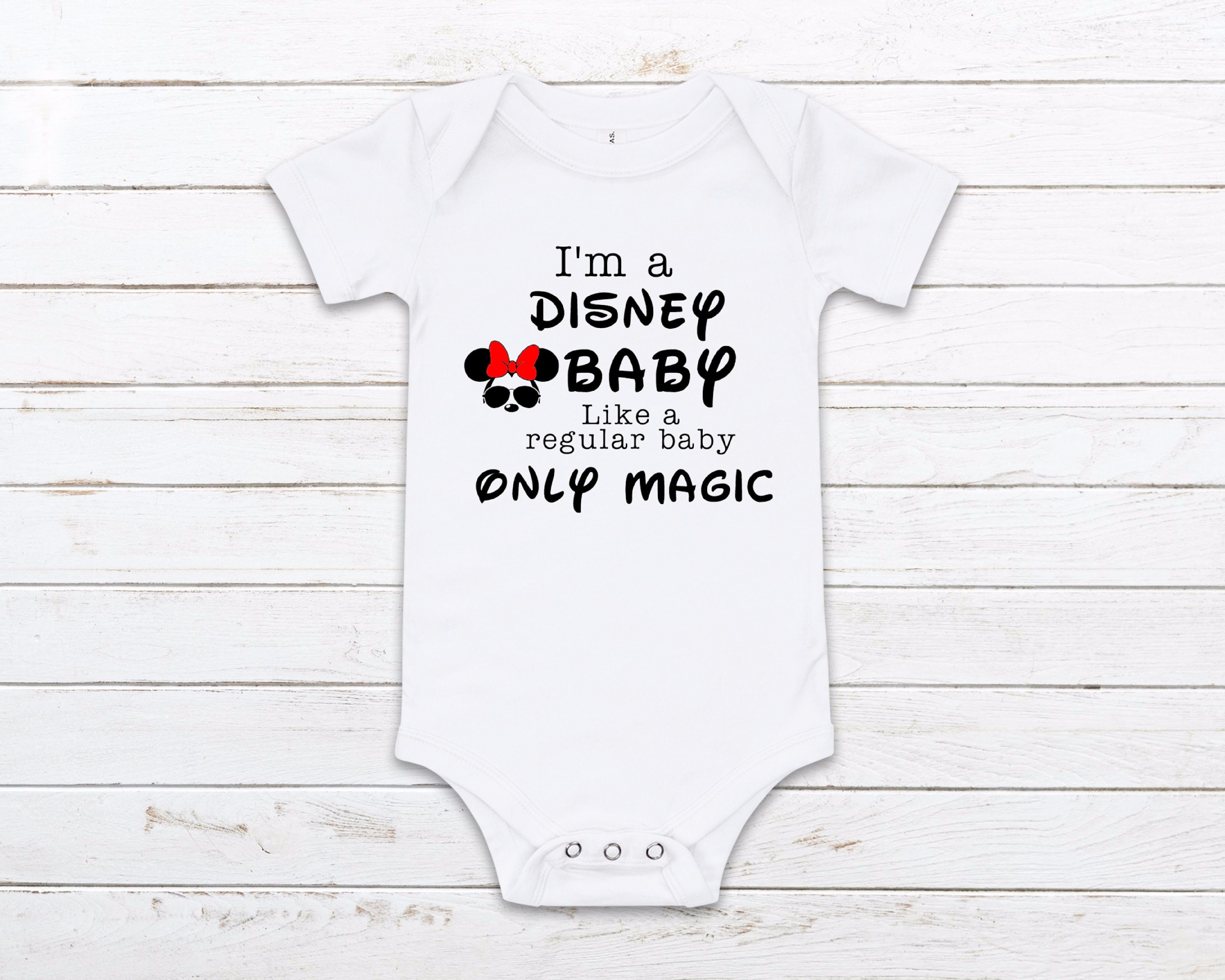 Minnie Mouse Onesie Disney Baby Onesie Disney Magic Etsy