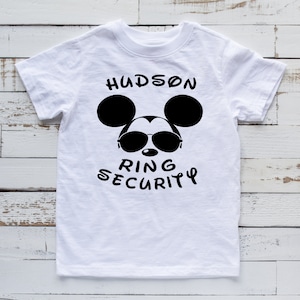 Mickey Mouse Ring Security Childrens T-Shirt, Rehearsal Dinner Ring Bearer Shirt, Wedding Outfit For Ring Bearer Disney Wedding