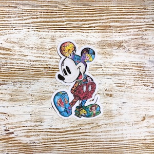 Kleurrijke Mickey Mouse Sticker, Waterdichte Gelamineerde Mickey Mouse Sticker