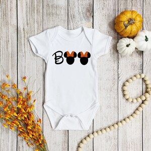 Halloween Minnie Mouse Boo Romper, Baby&#39;s First Halloween, Minnie Mouse Bodysuit , Great Gift, Halloween Costume