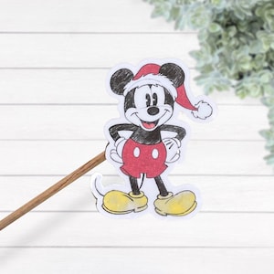 Merry Christmas Mickey Mouse Sticker, Waterproof Laminated Sticker, Disney Christmas, Christmas Sticker, Stocking Stuffer