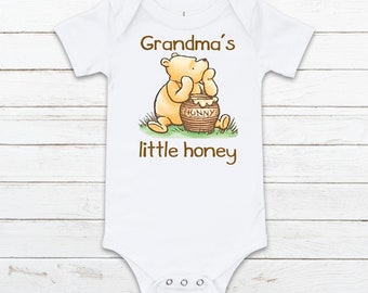 Grandma's Little Honey Classic Winnie the Pooh Romper, Personalized Vintage Winnie The Pooh, Nana's Little Pooh Bear Customizable