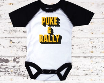 Puke and Rally Baby Romper, Funny Baby Gift, Custom Baby Wear