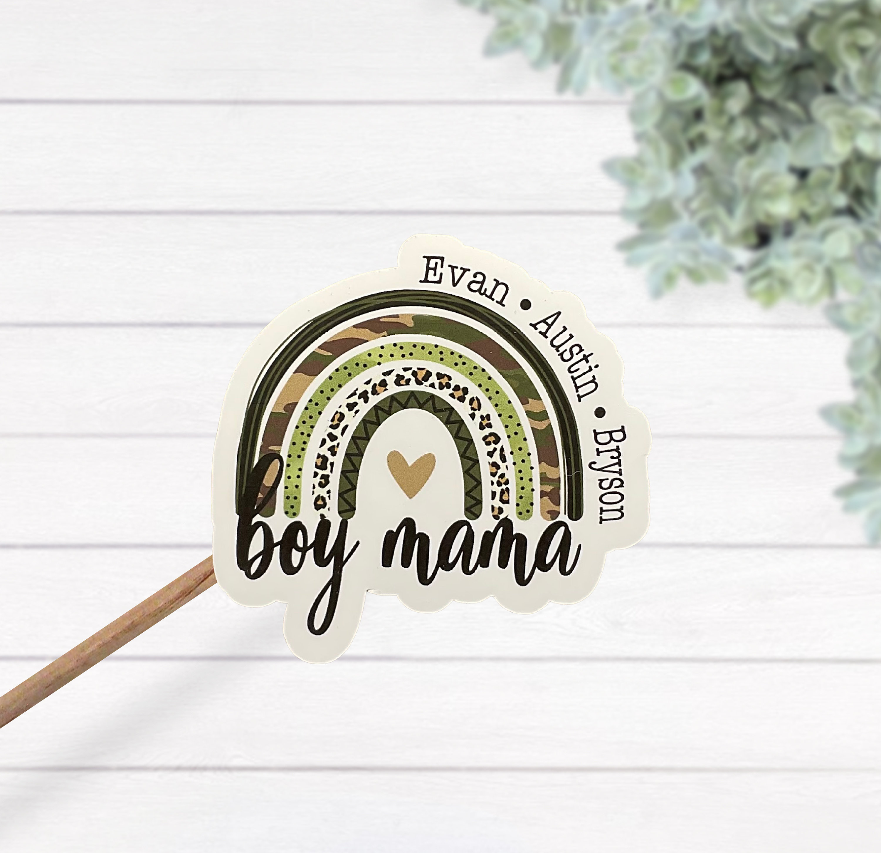 Custom Boy Mama Waterproof Laminated Sticker With Names, Boy Mom Lap ...