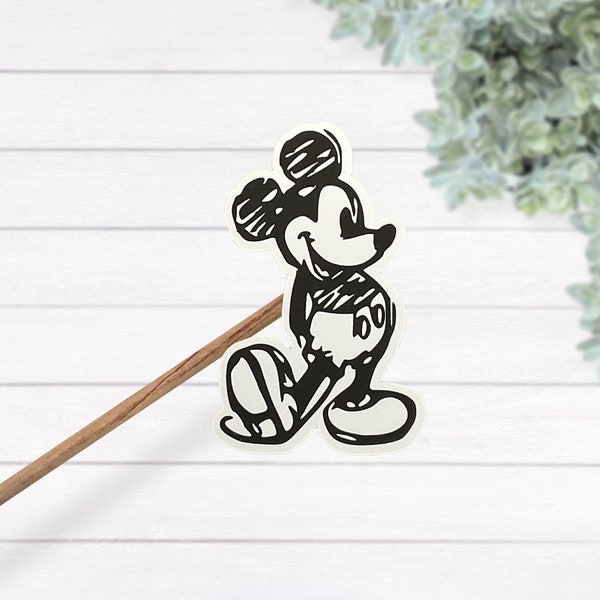 Mickey Mouse Hand Drawn Sticker, Disney Inspired Vinyl Waterproof Laminated Sticker, Cute Gift. Lap Top Decal