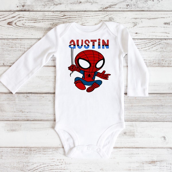 Summer Romper For Baby Boy In Spiderman Print Brown Color main image 0