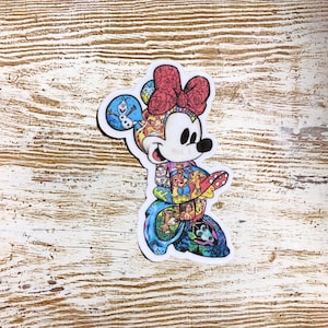 Minnie Mouse Sticker, Personnages Disney, Mash Up Personnage Imperméable à l’eau Vinyle Vinyle Laminé Autocollant