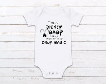 Disney Baby Bodysuit, Disney Magic Romper, Disney Shower Gift, Mickey Mouse, Minnie Mouse, Disneyland,