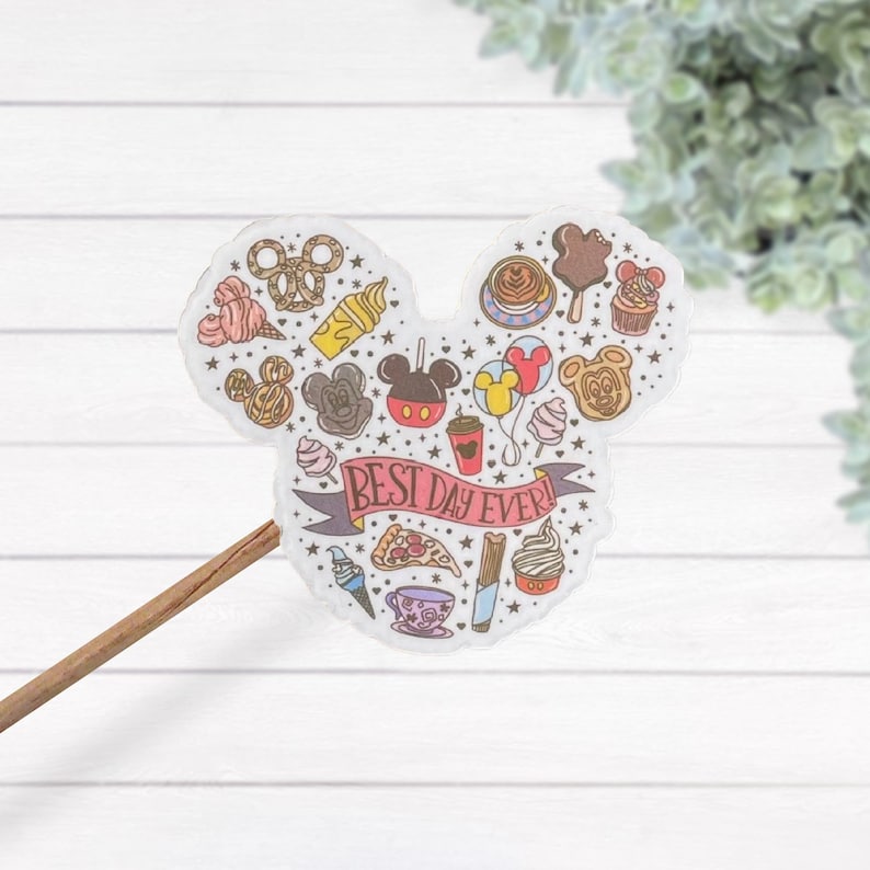 Bästa dagen någonsin Musse Pigg Disney vattentät laminerad klistermärke, Disney semester bild 1