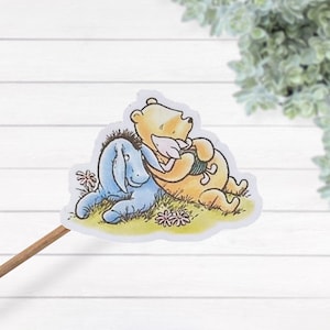 Pegatina laminada impermeable Winnie The Pooh estilo vintage, pegatina Eeyore, calcomanía de lechón, adicto a Disneyland, regalo de Disney