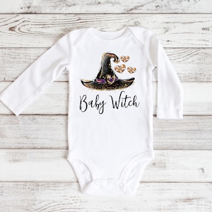Baby Witch Romper, Halloween Costume, Baby Girl Clothes, Witch Gift