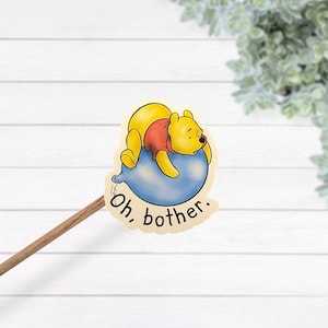Vintage Winnie The Pooh Oh, molesta Waterproof LaminatedSticker, Adorable Disney Sticker, Winnie The Pooh On A Balloon Lap Top Decal
