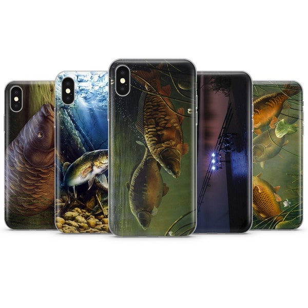 CARP FISHING Phone Case Futter Spiegel Hülle Stäbchen Nacht passend für iPhone 15, 14, 13, 12, passend für Samsung A14, S23 Plus, A24, A34, A72, S21FE, A54