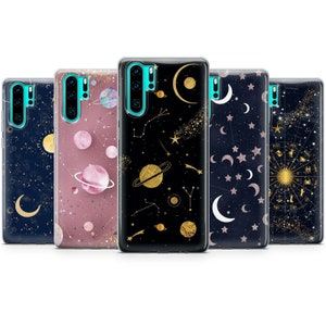 Funda de teléfono sol y luna Planetas estrellas Cubierta Zodiac vector piel ajuste Google Pixel 8, 7, 6. 6A 6Pro OnePlus 9Pro 10Pro Huawei P20 ajuste iPhone 15