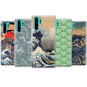 Custodia per telefono con motivo giapponese Kanagawa Great Wave, motivo artistico astratto, adatta per Google Pixel 9, 8, 7 Pro OnePlus 9 9Pro 10Pro Huawei P30, iPhone 16