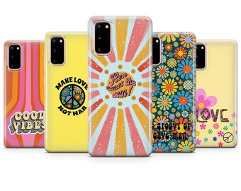 Retro Phone Case Hippie Cover for Samsung A14, Samsung S23, A53, A73, A24, A34, A54,  Edge, A50, A71, A52, A72, A23 fit iPhone 15, 14, 13