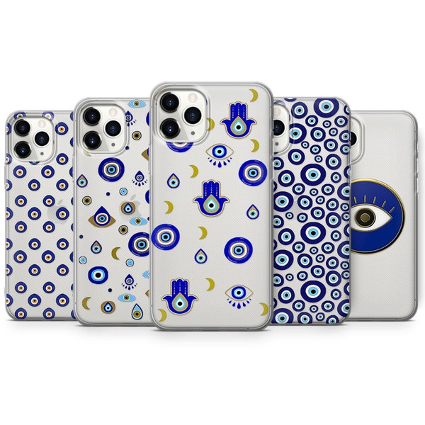 Evil Eye Amulet Talisman Phone case Aesthetic Celestial cover fit iPhone 15, 14, 13, fit Samsung A34, A24, A54, A73, A53, S23, A14 5G, S21Fe