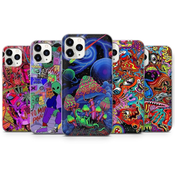 Psychedelic Alien Trippy Phone Case Visuals Colours Sun Stars Cover Fit iPhone 16 15 14 13 Fit Samsung A15 A73 S23 Fit Pixel 9 8 Etsy UK