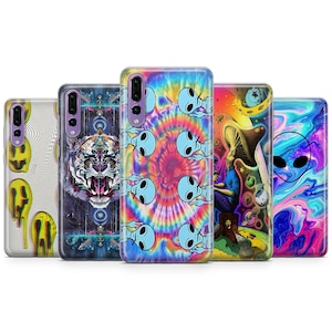 Psychedelic Alien Phone Case Visuals Trippy cover Sun Aesthetic fit Google Pixel 9, 8, 7, OnePlus 9Pro 10Pro Huawei P20 P30, iPhone 16, 15