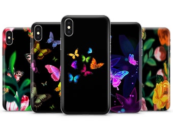 Schmetterling Handyhülle Schmetterlinge Hülle passend für iPhone 15, 14, 13, 12, 11, XR, für Samsung S21fe, S21, A72, A52, A14, A54, für Pixel 8, 7, 6
