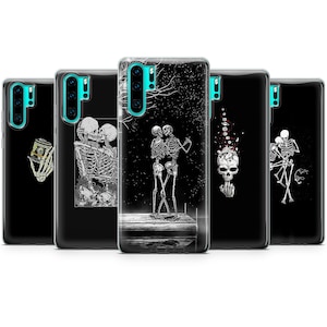 Aesthetic Skeleton Coque Portable Skull Bones RIP compatible avec Google Pixel 9, 8, 7 Pro, OnePlus 9, 9Pro, 10Pro, Huawei P30, Xiaomi 12, iPhone 16