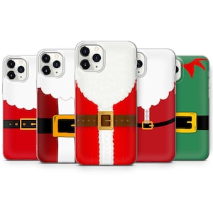 Christmas Suit Phone Case Santa Elf Grinch Cover Xmas gift fit iPhone 16, 15, 14, 13 fit Samsung S21fe, A15, S24FE, A16, A73, fit Pixel 9, 8