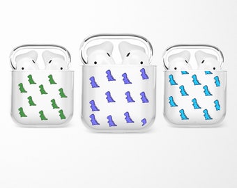 Étui Dinosaur AirPods Rex Kids, housse pour AiPods des générations 1, 2, 3, étui transparent de protection esthétique des bourgeons, pare-chocs AirPod, pour Apple iPhone 16