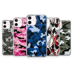 Funda de teléfono con diseño de camuflaje del ejército, compatible con iPhone 16, 15, 14, 13, 12, 11, Samsung A16, A35, A54, A15, S24fe, Pixel 9, 8, 7, 6
