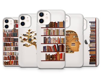 Book Shelf Phone Case For iPhone 17, 16, 15, 14, 13, fit Samsung S23,  S24fe, ultra, A16, A24, A35, A54 Clear Cover fit Pixel 10, 9, - Main Image