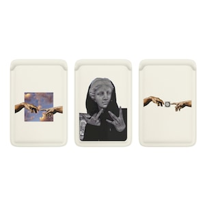 Cartera de Miguel Ángel para Magsafe, soporte magnético de cuero con escultura de David para iPhone 16, 15, 14, 13, 12, 11 Max Mini