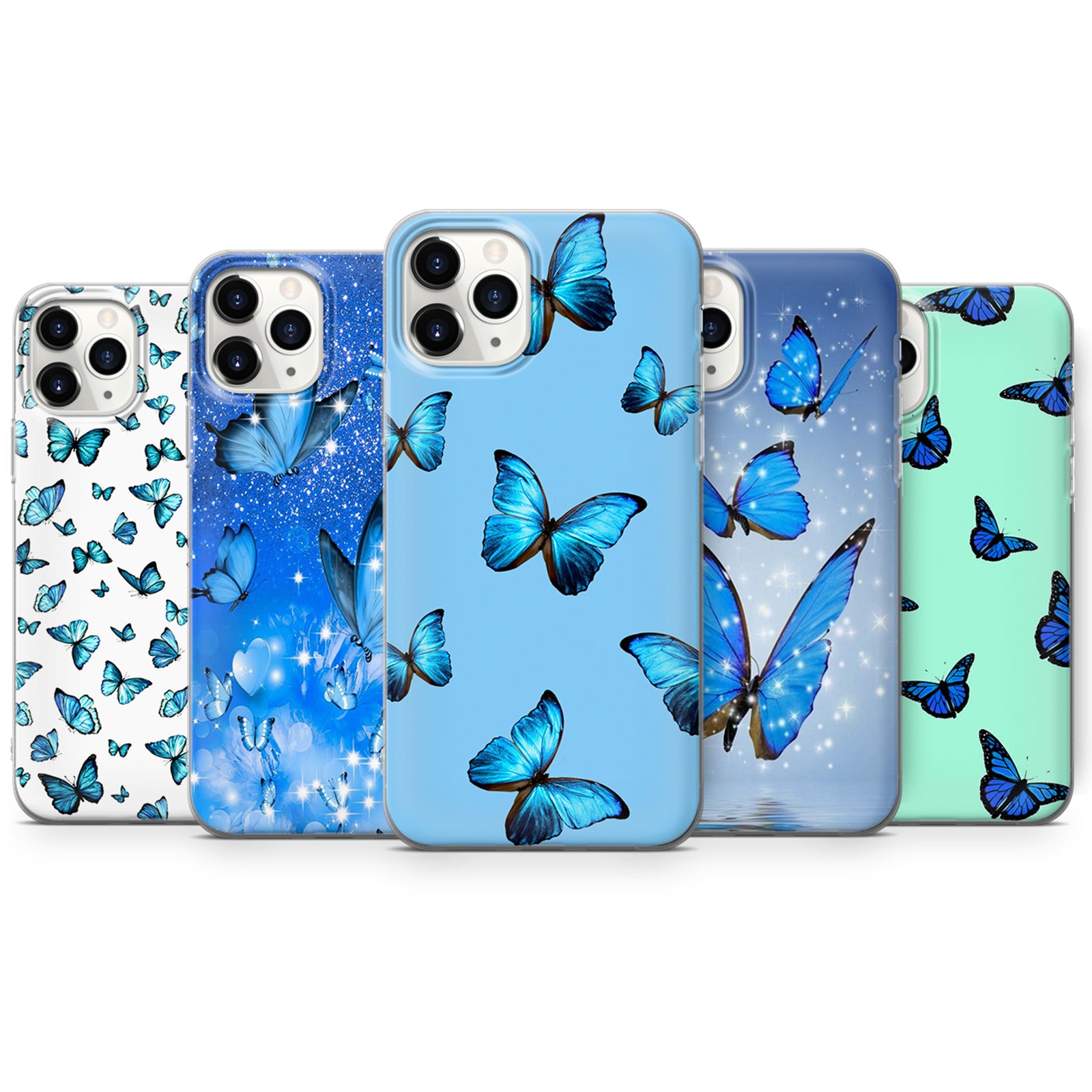 Blue butterfly phone case deals