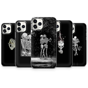 Skeleton Aesthetic Phone Case Skull Bones RIP Cover for for iPhone 16, 15, 14, 13, 12, fit Samsung A35, A15, A16, S24fe, fit Pixel 9, 8, 7