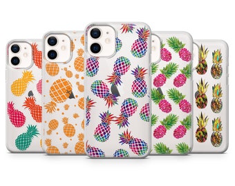 Transparent Pineapple Tropical Fruits Phone Case Summer Fresh cover fit iPhone 17, 16, 15, 14, 13 fit Samsung S25, A17, A56, fit Pixel 10, 9