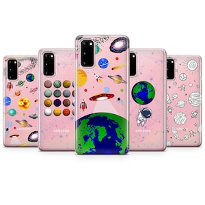 Planet Universe Phone case Stars Astronaut cover Alien ship Cosmos space fit iPhone 16, 15, 14, 13 fit Samsung A16, S24fe, fit Pixel 9, 8, 7