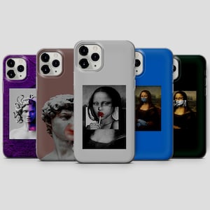 Aesthetic Mona Lisa Phone case Michelangelo David cover Renesance fit Google Pixel 9, 8, 7, 6 Pro OnePlus 9 9Pro 10Pro, iPhone 16, Xiaomi 12